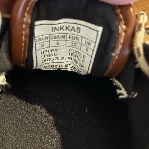 Inkkas Unisex Handmade Lace Up Sneakers Womens 8 Mens 6 Mexico Southwest Aztec - Picture 5 of 8